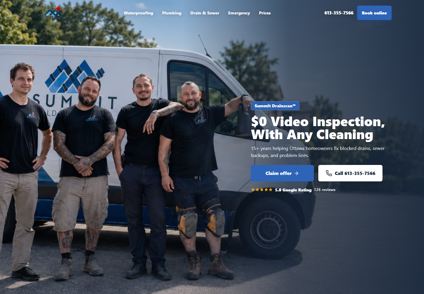 Summit Plumbing demo website screenshot